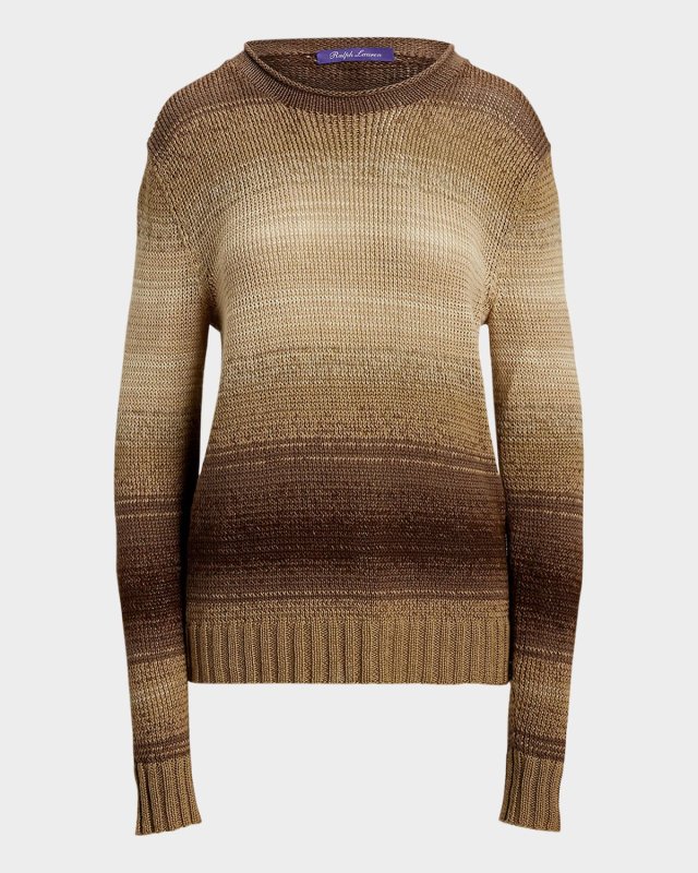 Ombre Linen-Blend Rollneck Sweater